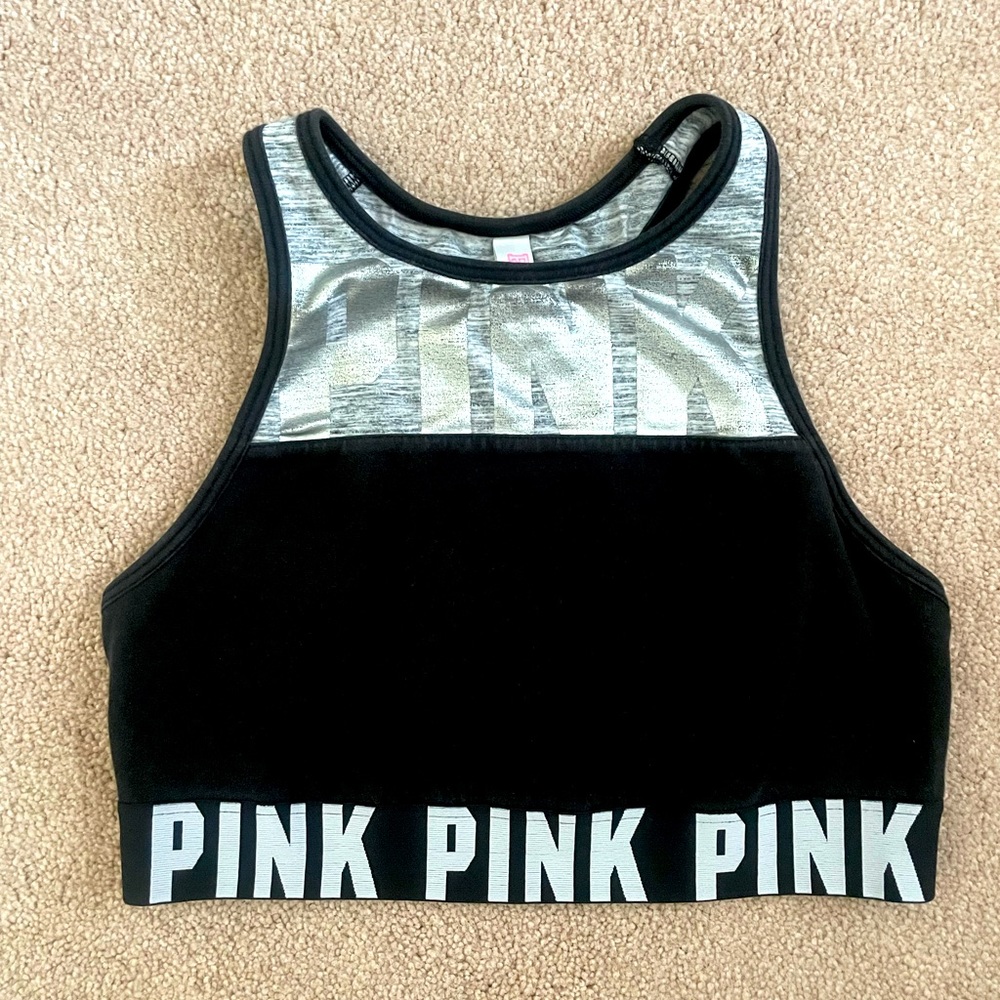 Black and Grey PINK Sports Bra